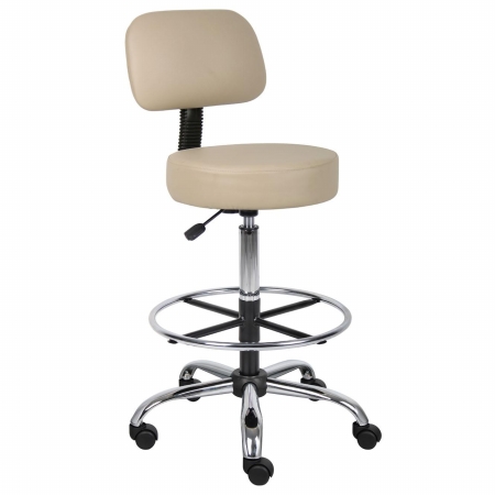 Picture of Boss B16245-BG CaressoftPlus Drafting Stool with Back Cushion - Beige