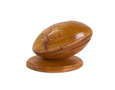 Picture of CHH 6141 Kids and Family Brown Wood 3D Sports Puzzles - Football