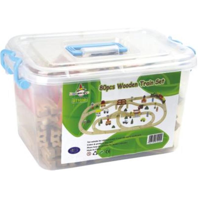 CHH 80 Pieces Wooden Train Set