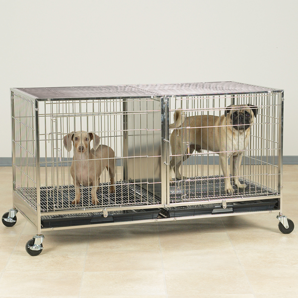 Picture of Pet Pals ZW5500 87 PS Modular Cage with Plastic Tray Stainless Steel S