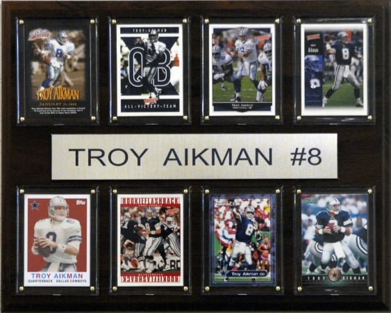 Picture of C & I Collectables 1215AIKMAN8C NFL Troy Aikman Dallas Cowboys 8 Card Plaque