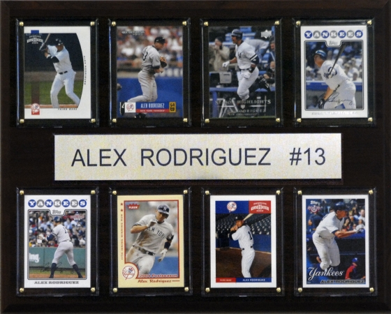 Picture of C & I Collectables 1215AROD8C MLB Alex Rodriguez New York Yankees 8 Card Plaque
