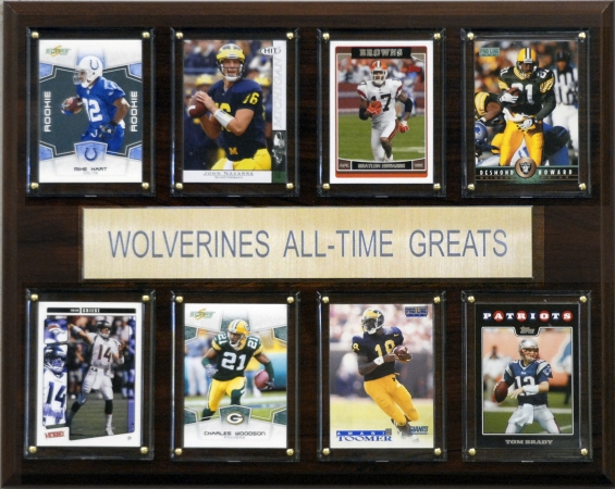 Picture of C & I Collectables 1215ATGMICH NCAA Football Michigan Wolverines All-Time Greats Plaque