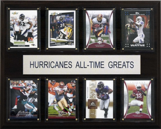 Picture of C & I Collectables 1215ATGUMH NCAA Football Miami Hurricanes All-Time Greats Plaque