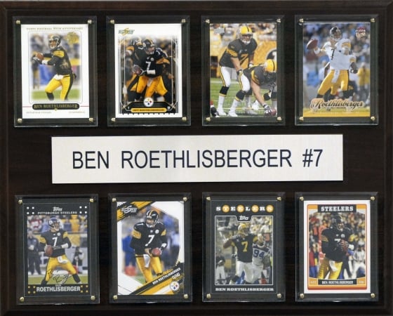 Picture of C & I Collectables 1215BENR8C NFL Ben Roethlisberger Pittsburgh Steelers 8 Card Plaque