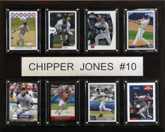 Picture of C & I Collectables 1215CHIPPER8C MLB Chipper Jones Atlanta Braves 8 Card Plaque