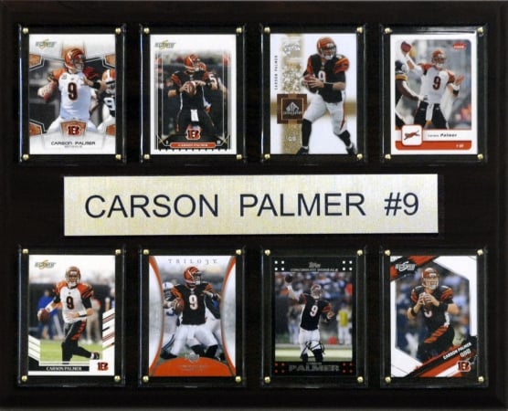 Picture of C & I Collectables 1215CPALMER8C NFL Carson Palmer Cincinnati Bengals 8 Card Plaque