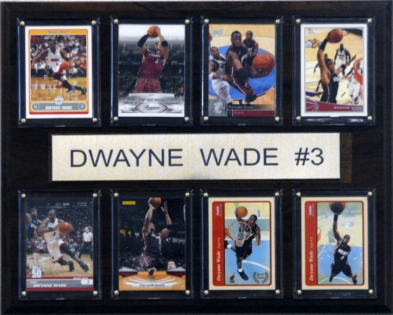 Picture of C & I Collectables 1215DWADE8C NBA Dwyane Wade Miami Heat 8 Card Plaque