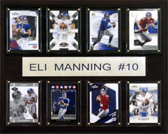 Picture of C & I Collectables 1215ELIMANN8C NFL Eli Manning New York Giants 8 Card Plaque
