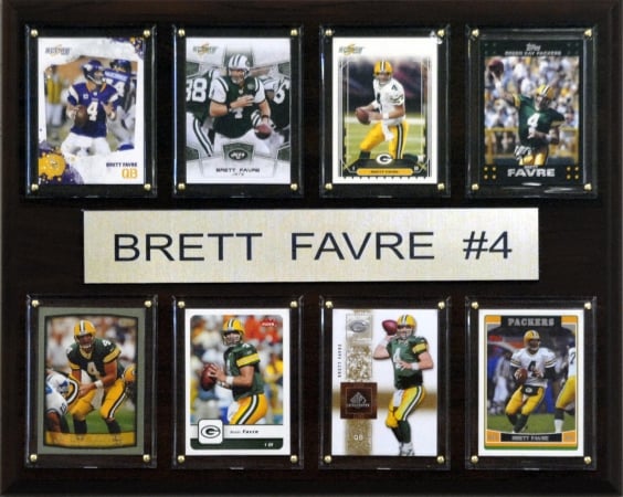Picture of C & I Collectables 1215FAVRE8C NFL Brett Favre Minnesota Vikings 8 Card Plaque
