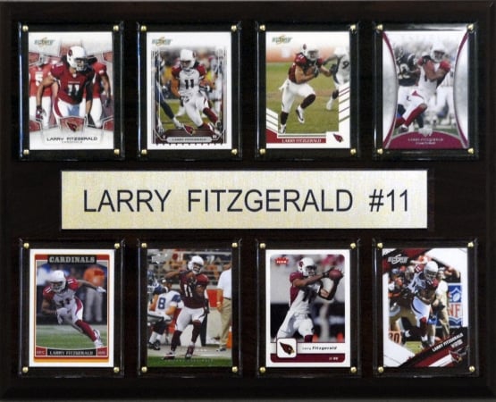 Picture of C & I Collectables 1215FITZ8C NFL Larry Fitzgerald Arizona Cardinals 8 Card Plaque