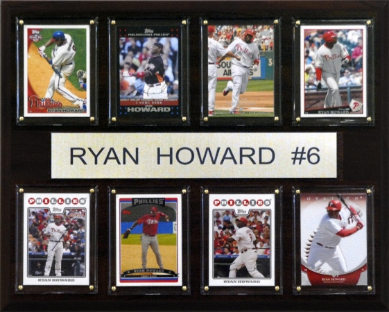 Picture of C & I Collectables 1215HOWARD8C MLB Ryan Howard Philadelphia Phillies 8 Card Plaque