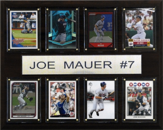 Picture of C & I Collectables 1215MAUER8C MLB Joe Mauer Minnesota Twins 8 Card Plaque