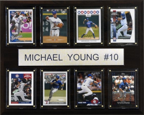 Picture of C & I Collectables 1215MYOUNG8C MLB Michael Young Texas Rangers 8 Card Plaque