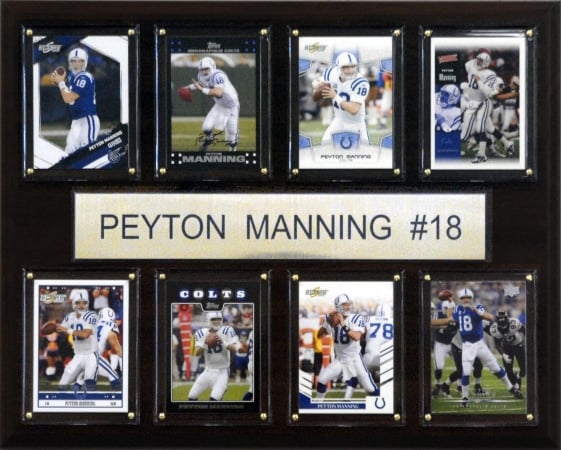Picture of C & I Collectables 1215PEYMANN8C NFL Peyton Manning Indianapolis Colts 8 Card Plaque