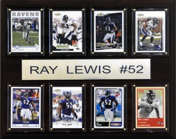 Picture of C & I Collectables 1215RAYLEWIS8C NFL Ray Lewis Baltimore Ravens 8 Card Plaque