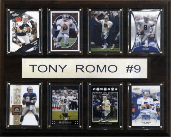 Picture of C & I Collectables 1215ROMO8C NFL Tony Romo Dallas Cowboys 8 Card Plaque