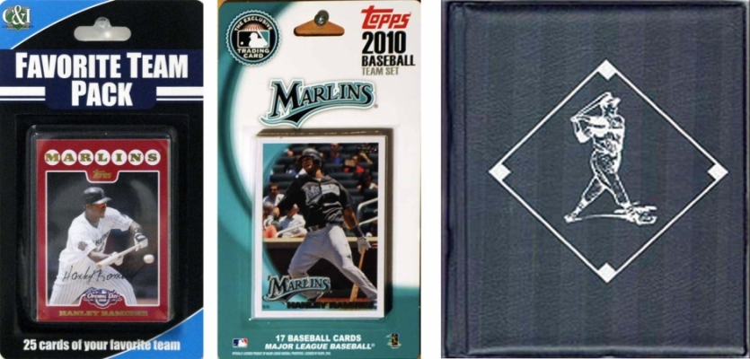 Picture of C & I Collectables 2010MARLINSTSC MLB Florida Marlins Licensed 2010 Topps Team Set and Favorite Player Trading Cards Plus Storage Album