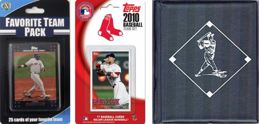 C & I Collectables 2010REDSOXTSC MLB Boston Red Sox Licensed 2010 Topps Team Set and Favorite Player Trading Cards Plus Storage Album -  C & I Collectables Inc