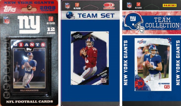 Picture of C & I Collectables NYG3TS NFL New York Giants 3 Different Licensed Trading Card Team Sets