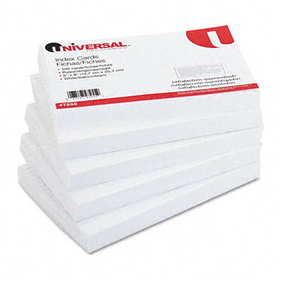 Picture of Universal UNV-47255 Ruled Index Cards- 5 x 8- White- 500-Pack