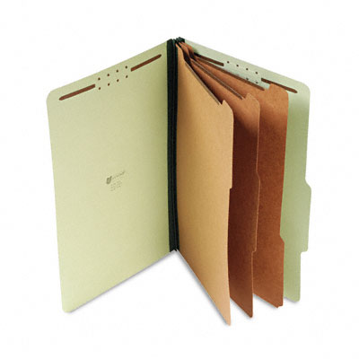 Picture of Universal UNV-10296 Pressboard Classification Folder- Legal- Eight-Section- Green- 10-Box