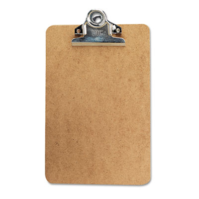 Picture of Universal UNV-05610 Hardboard Clipboard with High-Capacity Clip- 1 in. Capacity- Holds 6w x 9h- Brown
