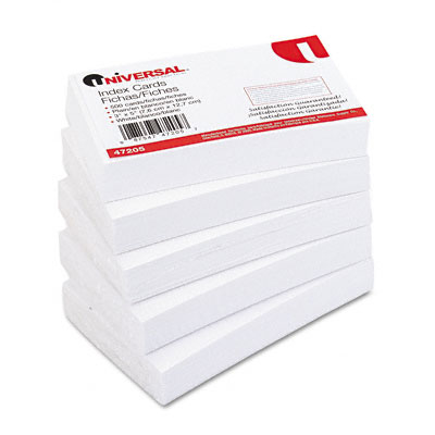 Picture of Universal UNV-47205 Unruled Index Cards- 3 x 5- White- 500-Pack