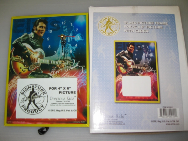 Elvis-Glass Photo Frame With Clock