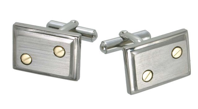 Titanium Gold-Screw Cuff Link