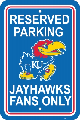 Picture of Fremont Die 50229 Kansas Jayhawks- 12 in. X 18 in. Plastic Parking Sign 