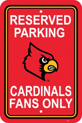 Picture of Fremont Die 50232 Louisville Cardinals- 12 in. X 18 in. Plastic Parking Sign 