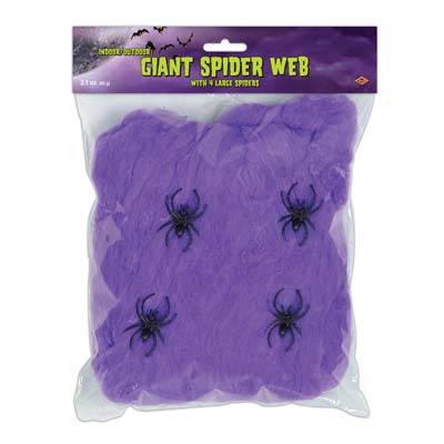 Picture of Beistle 00553-PL FR Giant Spider Web - Purple Pack of 12