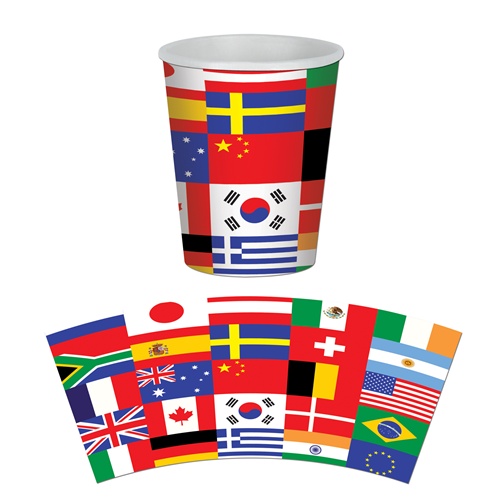 Picture of Beistle 58222 International Flag Beverage Cups Pack of 12