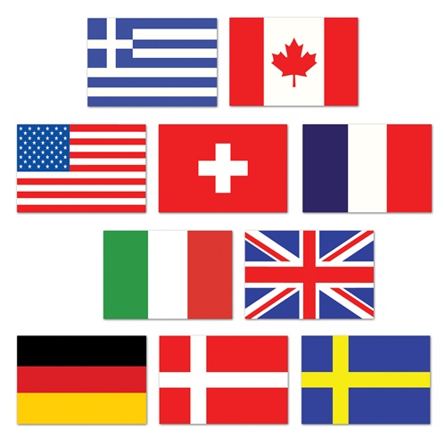 DDI 1906335 Mini International Flag Cutouts Case of 24
