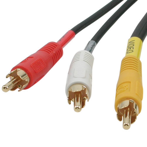 331-N 3-RCA Composite Video Audio A-V AV Cable GOLD- 3 ft -  CMPLE