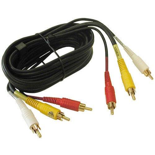 332-N 3-RCA Composite Video Audio A-V AV Cable GOLD- 6 ft -  CMPLE