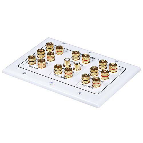 Picture of CMPLE 508-N Speaker Wall Plate- 7.1 Surround Sound Distribution- 3-Gang