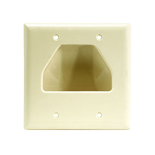 Picture of CMPLE 516-N Wall Plate- 2-Gang Recessed Low Voltage Cable- Ivory