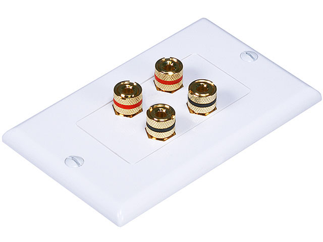 Picture of CMPLE 568-N Speaker Wall Plate- High Quality Banana Binding Post for 2 Speaker- Decoro