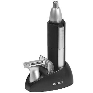 Picture of Optimus 50003 Personal Grooming System with Rotary Blades and Trimmer Head Attachment  Black-silver