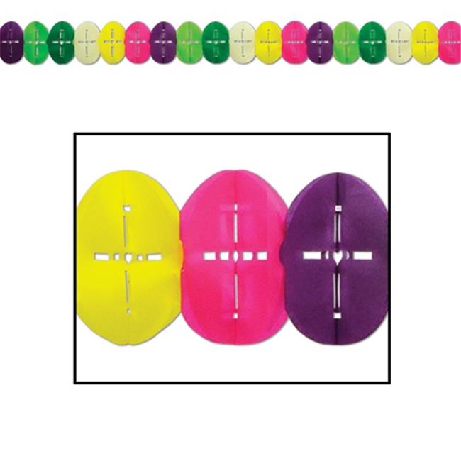 Beistle 44117 12 ft. x 6.25 in. Easter Egg Garland Pack of 12