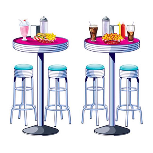 Beistle 52111 Soda Shop Tables and Stools Props Pack of 12