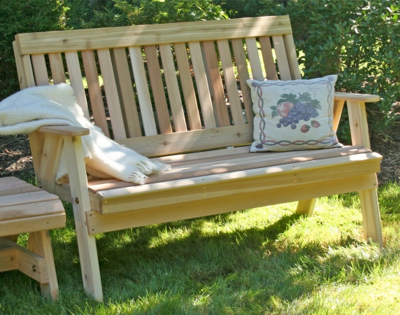 Creek Vine Designs WF2EGBCVD 2 ft. Cedar Countryside Garden Bench