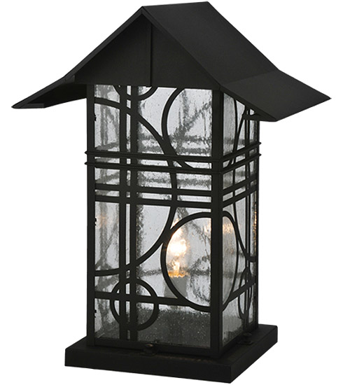 116852 15.75 in. W Deco Black Post Mount