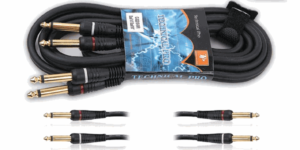 cdqq183 Dual .25 in. to Dual .25 in.  Audio Cables -  Technical Pro