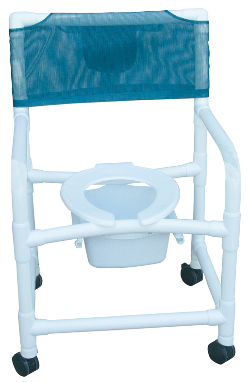 MJM International E122-3TW-SQ-PAIL Echo Shower- Commode Chair