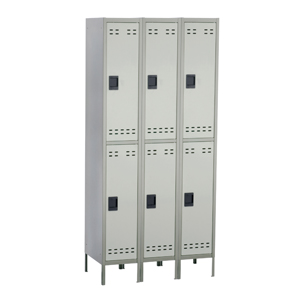 Double Tier Locker 3 Column in Gray