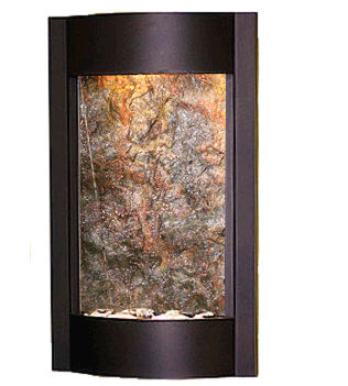 SWA3512 Serene Waters - Green Featherstone Wall Fountain