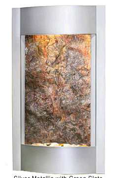 Serene Waters - Green Featherstone Wall Fountain